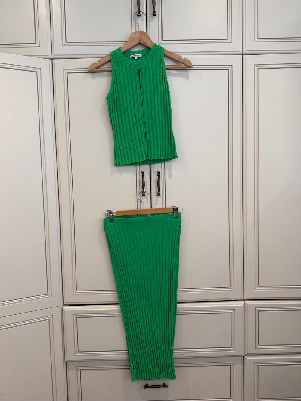 COTTON CITIZEN Green Ribbed Knit Top + Skirt - Women
